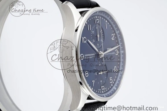 MIROTIME 1230 Portuguese Chrono IW3716 RSF 1:1 Best Edition Blue Dial on Black Leather Strap A RelaxedFit 7045